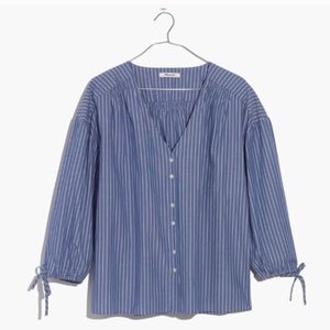 Madewell tie-sleeve striped top